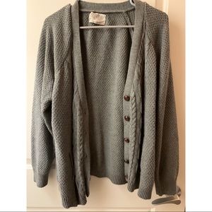 Gray Button Down Knit Cardigan
